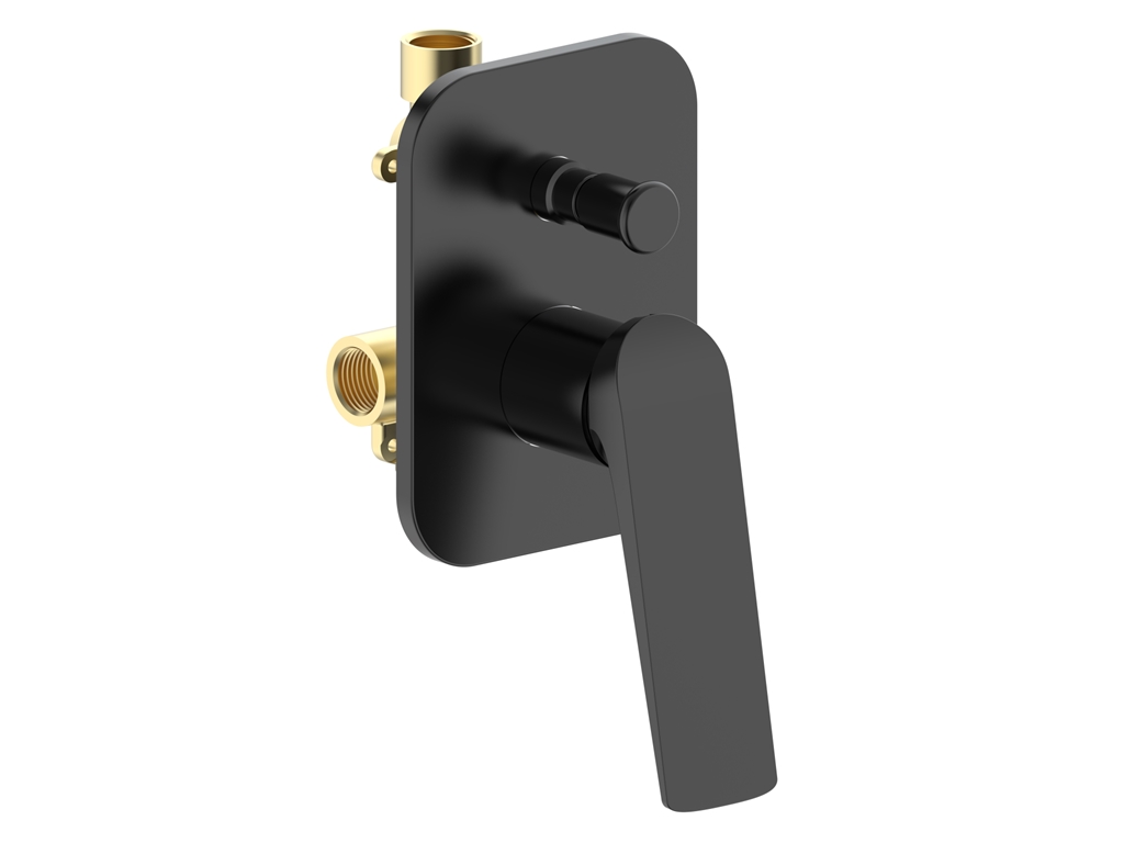 Concealed Bath Mixer with 35mm Ceramic Cartridge – Matte Black Finish (Without Shower Set